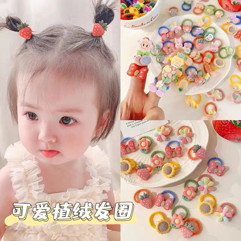 植绒可爱不伤发儿童毛绒婴儿宝宝头绳发扎小啾啾发圈发饰头饰发绳