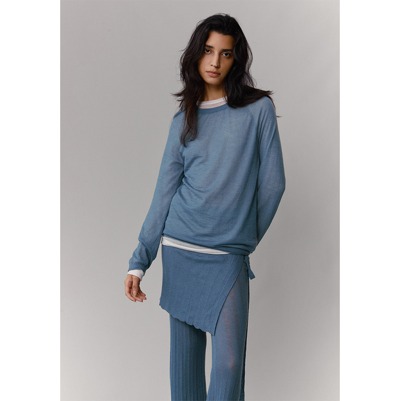 CUDDLEUP 24AW 假两件圆领羊绒上衣 /FIL买手店