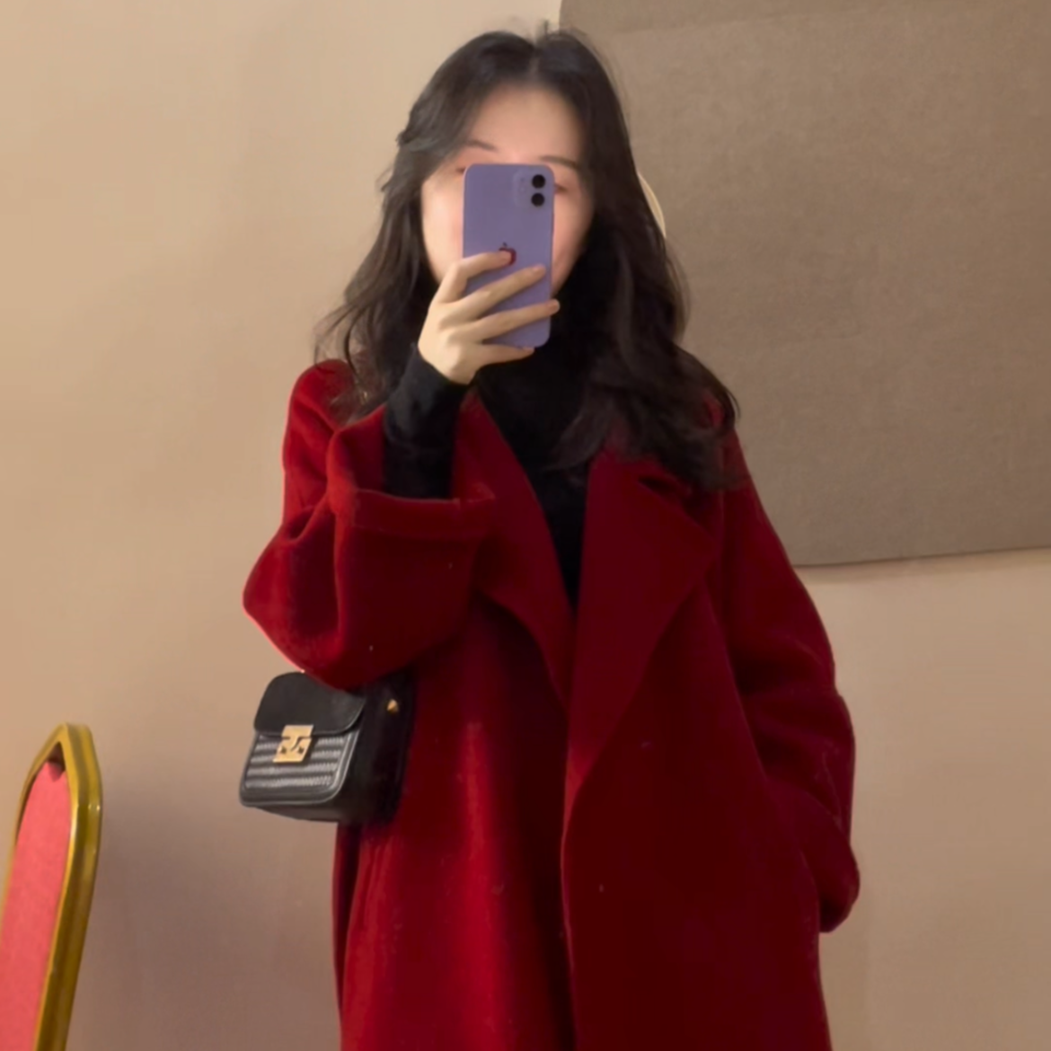 【浪漫西西L】【春夏】2023秋冬新款双面100%绵羊毛大衣中长毛呢外套