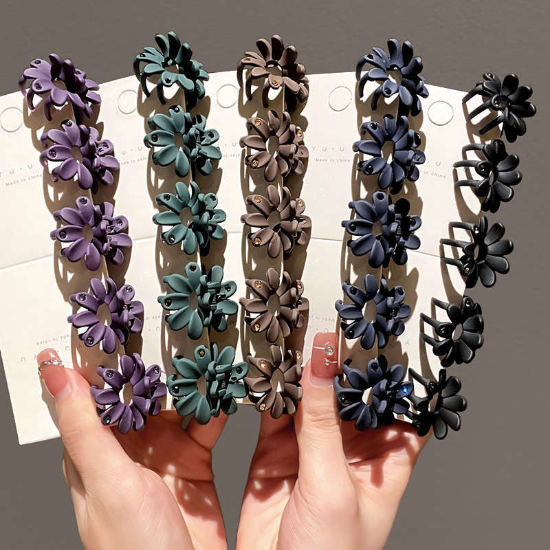 气质菊花小号抓夹盘发夹女后脑勺碎发整理刘海发卡