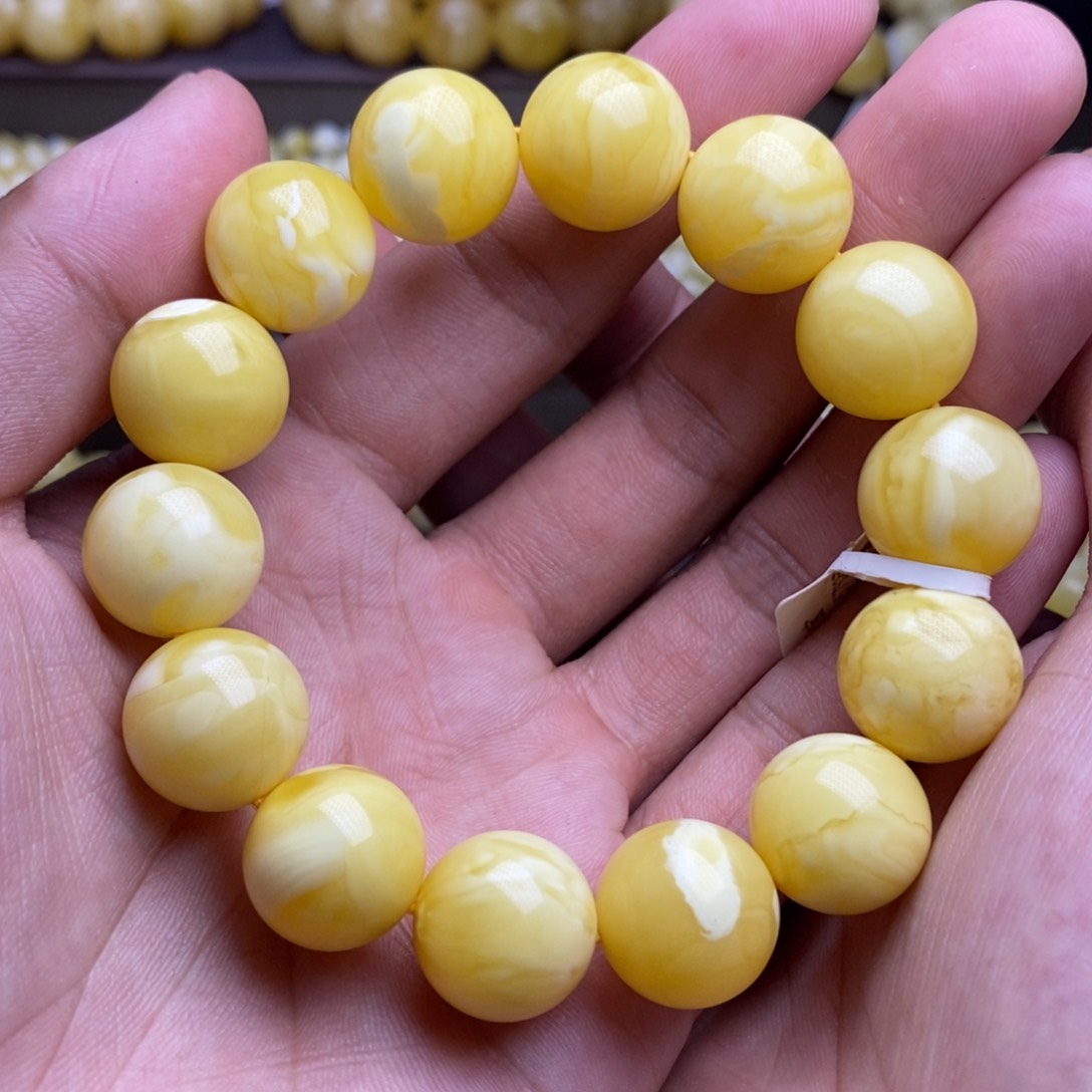 【闪购商品】蜜蜡裸石未镶嵌15+圆珠手串