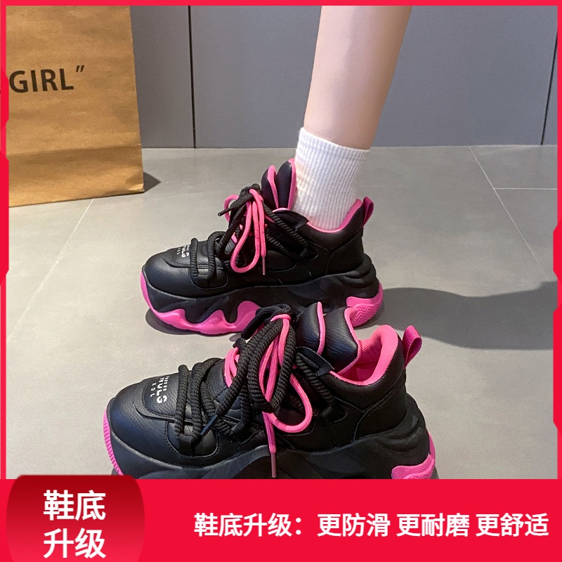 回力潮品冬季老爹鞋女2023年新款潮流搭松糕厚底显脚小增高透气运