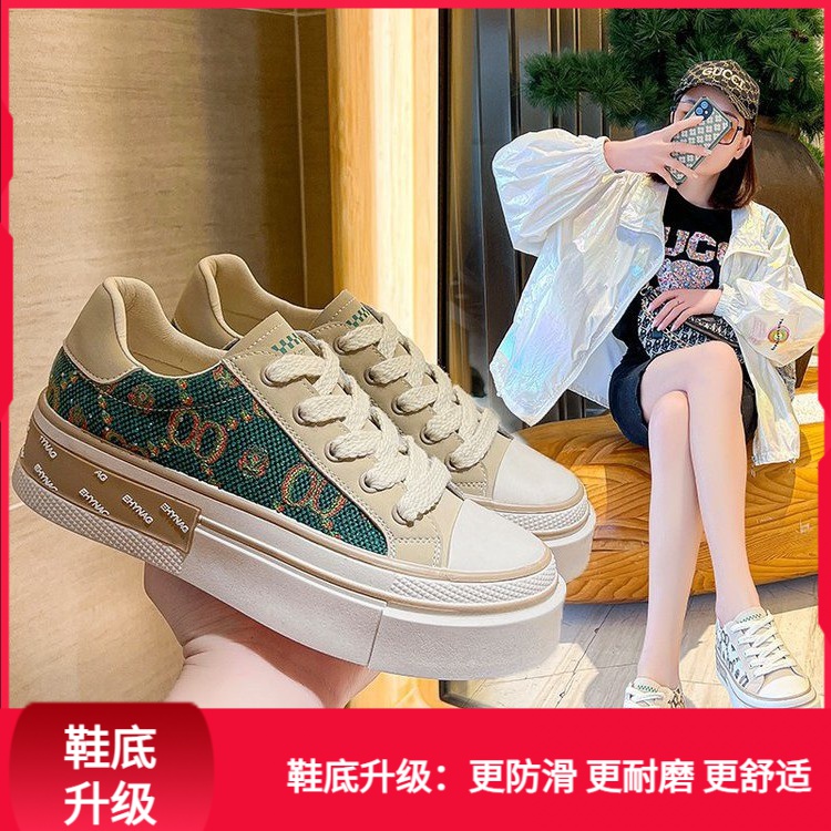 回力潮品冬季女鞋2023年新款帆布鞋学生耐磨厚底低帮复古小白板鞋