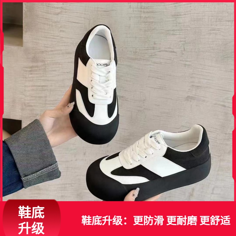 回力潮品冬季蓬蓬鞋2023新款厚底大头板鞋小众复古胖胖德训鞋低帮