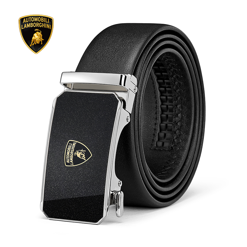 兰博基尼品牌男士真牛皮腰带时尚轻奢定制高档皮带礼盒装LBJN0038