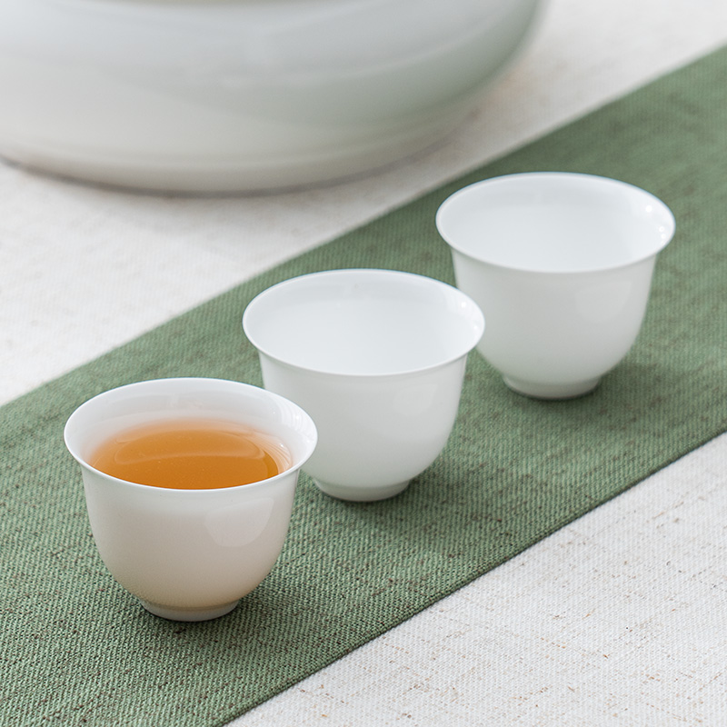 骨瓷茶杯潮汕工夫茶 茶杯铃铛杯40ml超薄胎白瓷品茗杯家用
