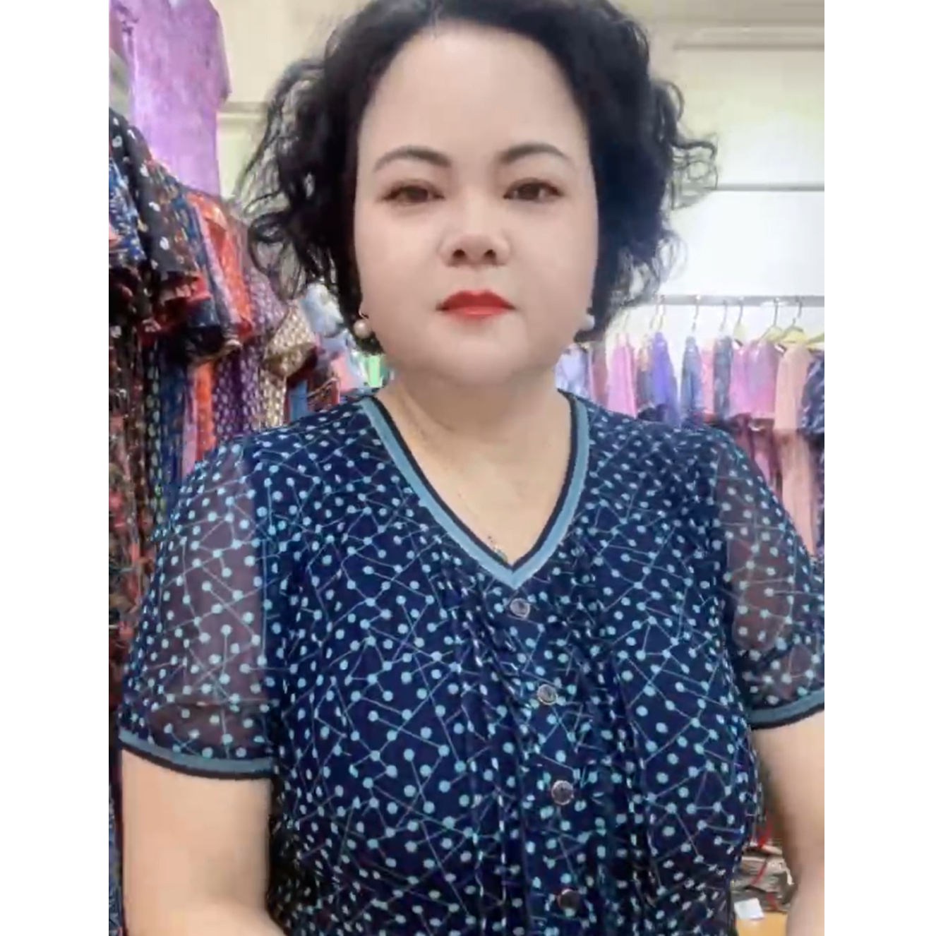 卓金来2024中年妈妈装中长款透气短袖碎花台湾纱女装连衣裙813151