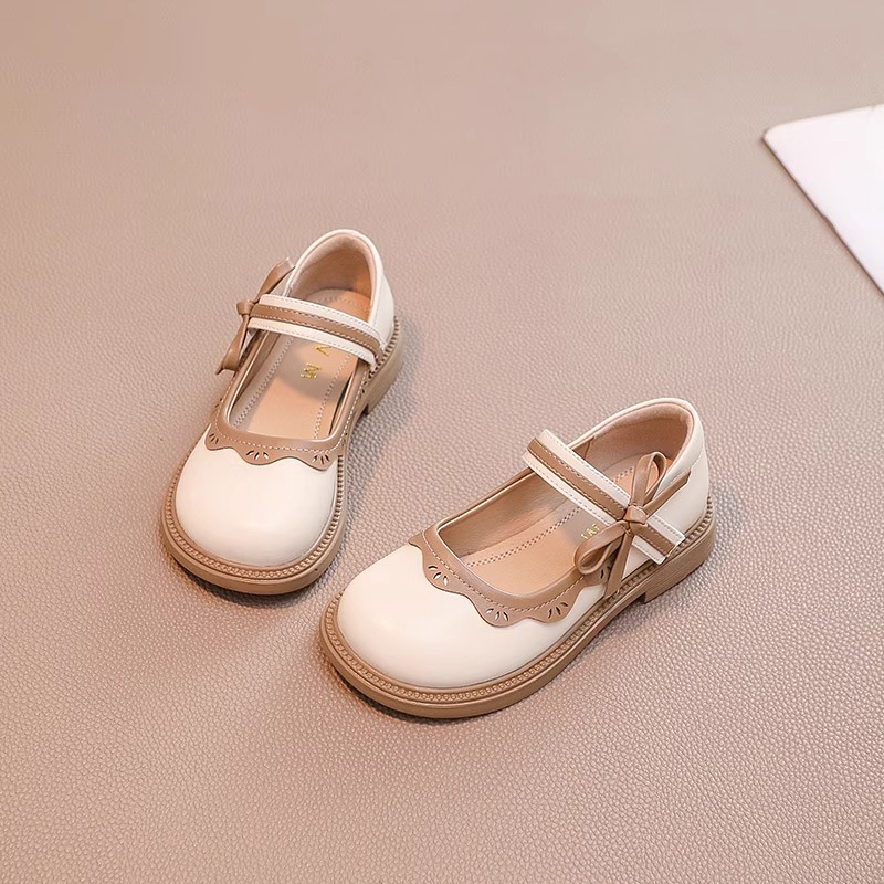 女童鞋子儿童公主小皮鞋2024春秋款新款春季豆豆单鞋女孩宝宝软底