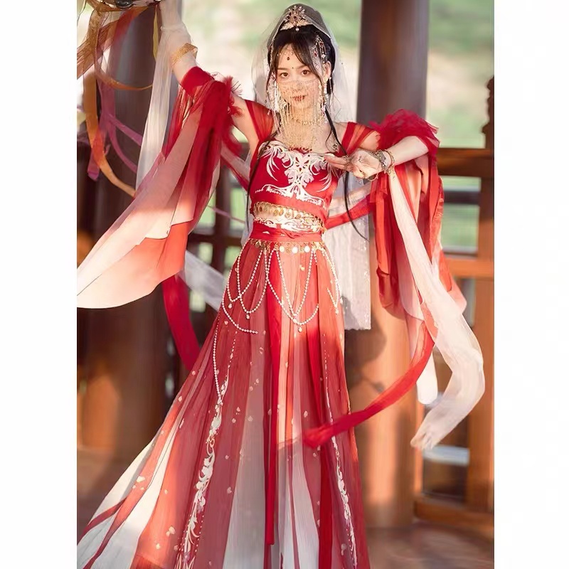 伽罗 敦煌飞天公主异域风少女改良汉服汉元素西域风情