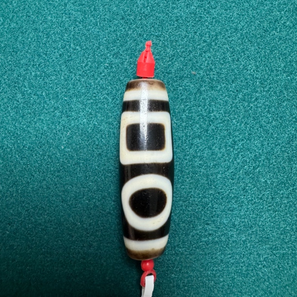 聚源博古滑档双天地天珠对孔39.5mm珠径12.5mm