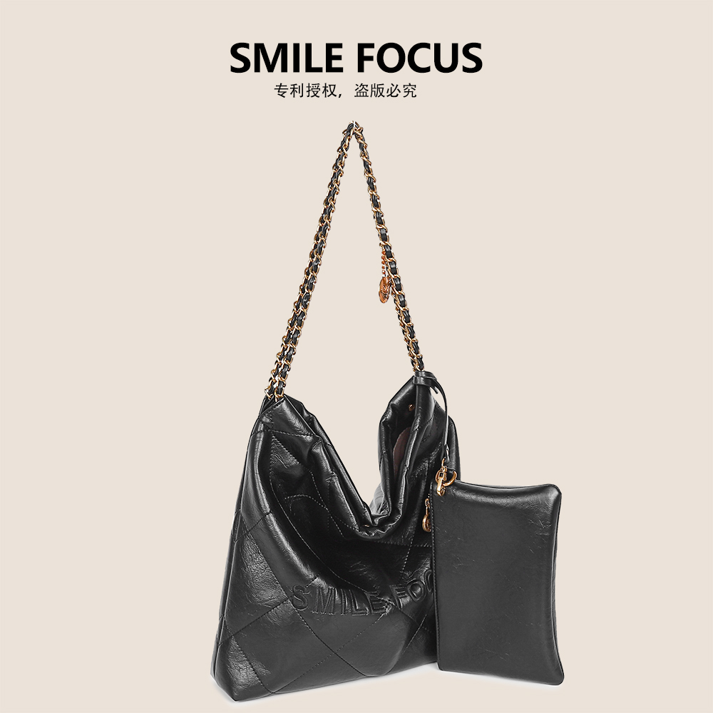 SMILE FOCUS微笑有约品牌正品 高定托特子母包SF-2676-1黑色