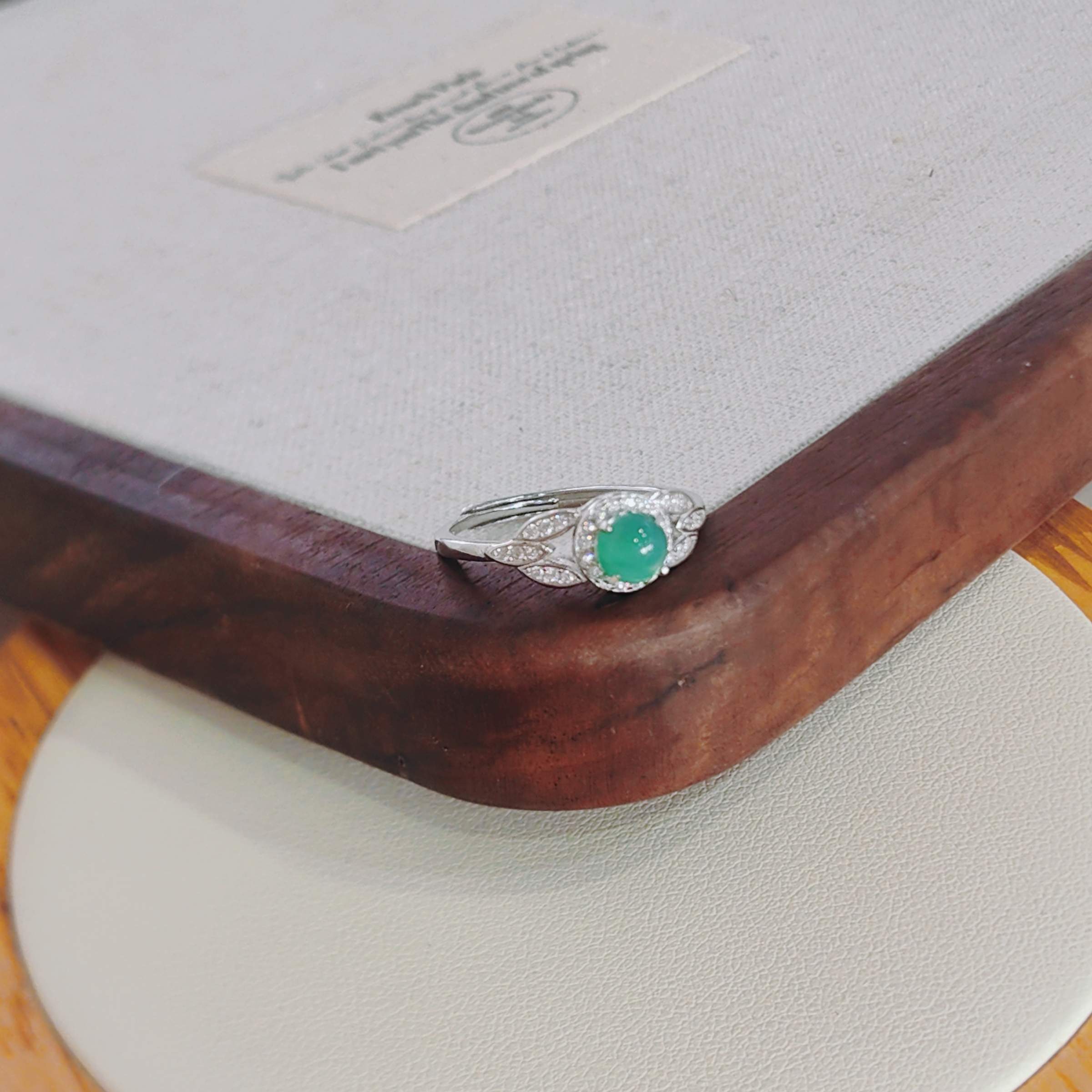 【S13】精美通体925纯银镶玉髓戒指高级设计师款气质高大上戒指