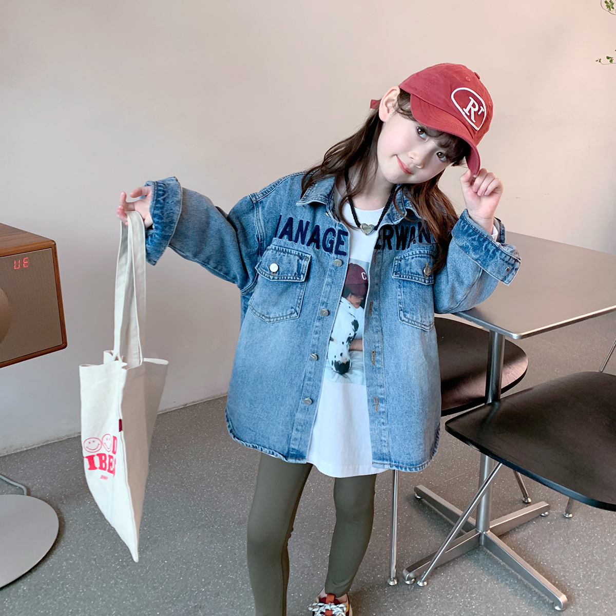女童牛仔外套2025春秋装新款儿童中大童秋季上衣 Y23306