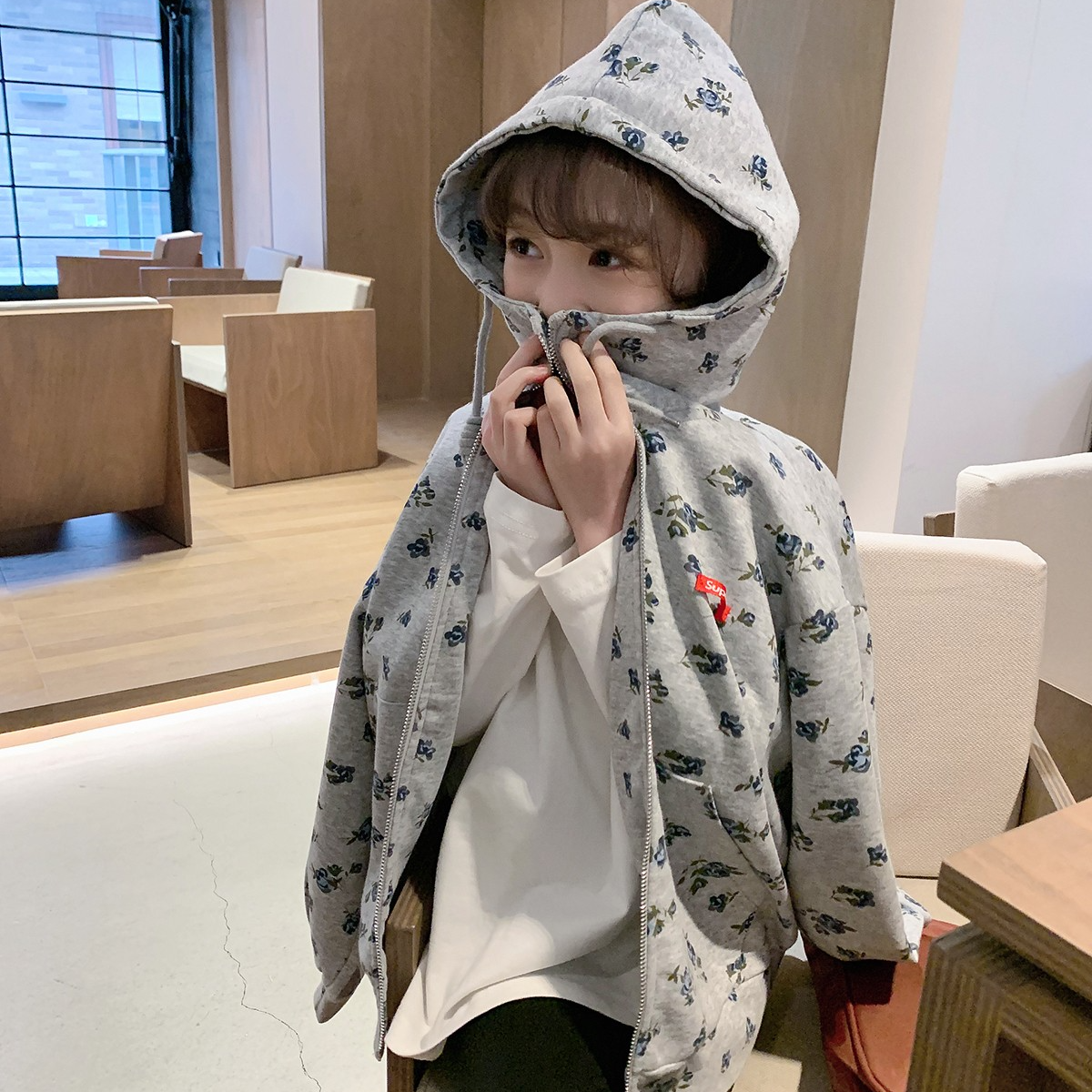 女童外套2025春装新款儿童韩版洋气卫衣连帽休闲上衣 Y24100
