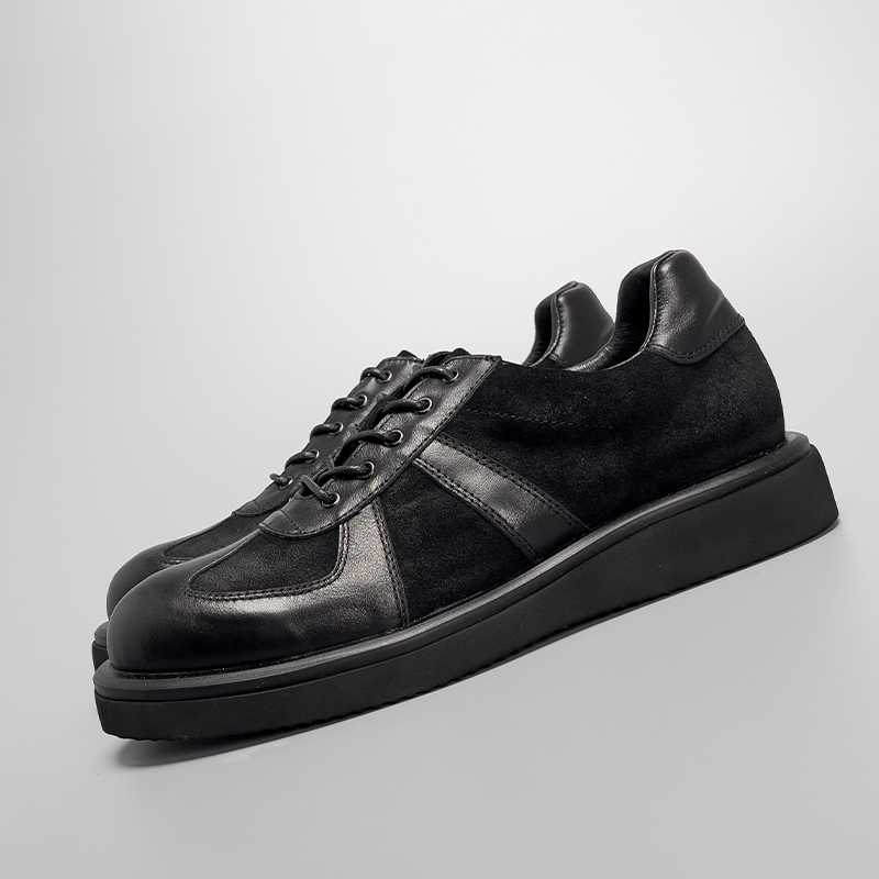 欧洲站高端商务休闲皮鞋男士成熟绅士时尚百搭头层牛皮真皮阿甘鞋