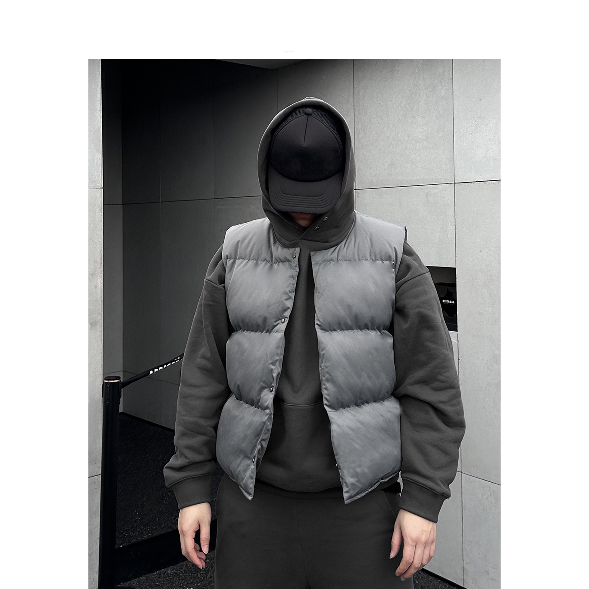 基础美式高街 加厚手塞棉保暖 棉服马甲背心外套秋冬