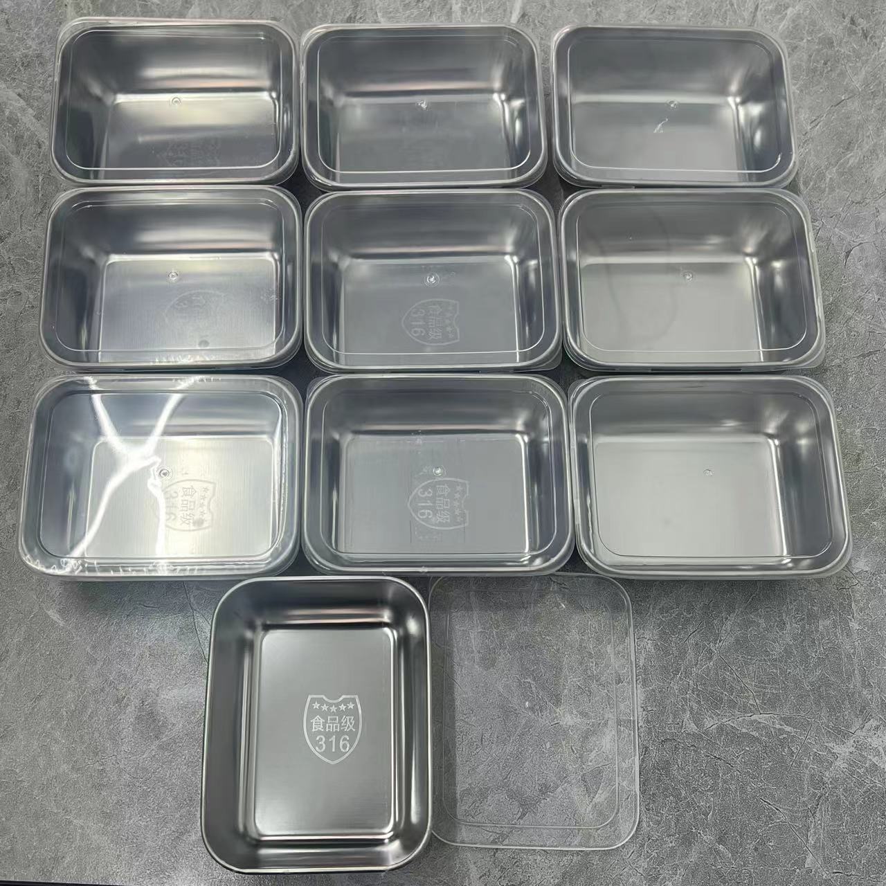 S712泇不锈钢小方盒10个 丨豆芽 顺励