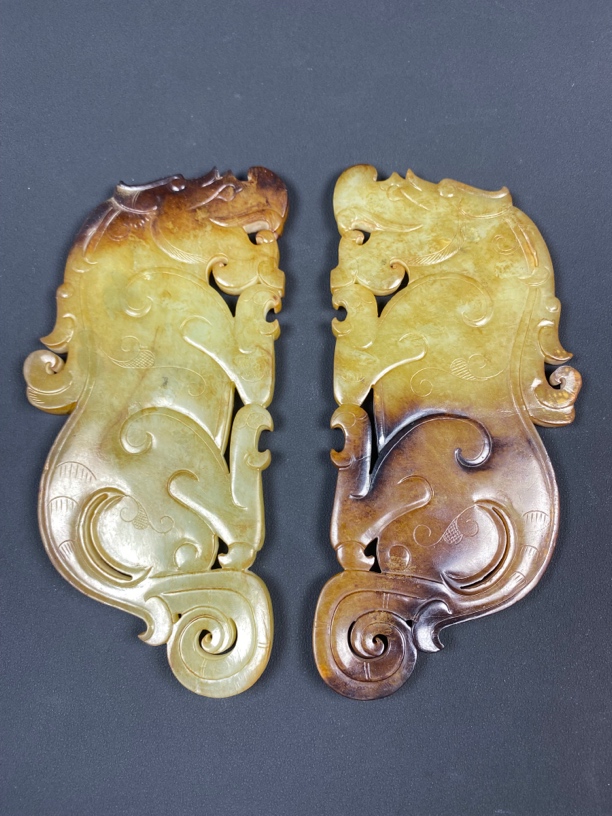 和田玉玉琥一对筱雨古玉小屋