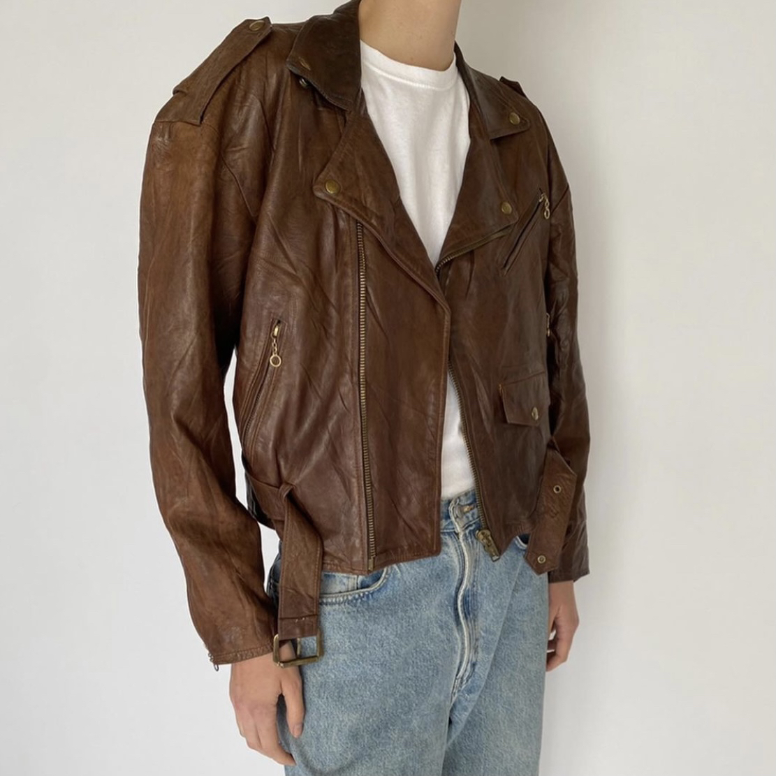 400-800vintage古着复古感时尚皮衣