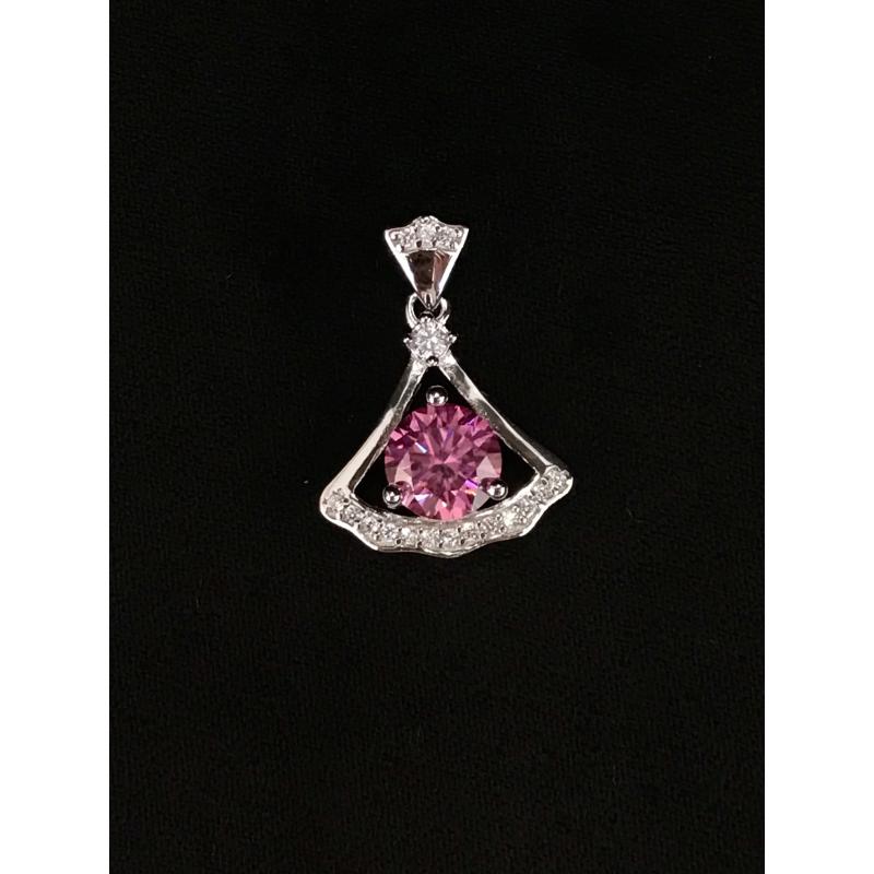 吊坠 印度粉色豪镶扇形吊坠 M60