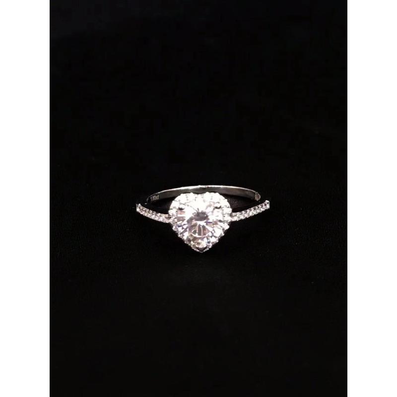 925银戒指 戒指 【子玉】南非海洋之心白戒指1ct A38