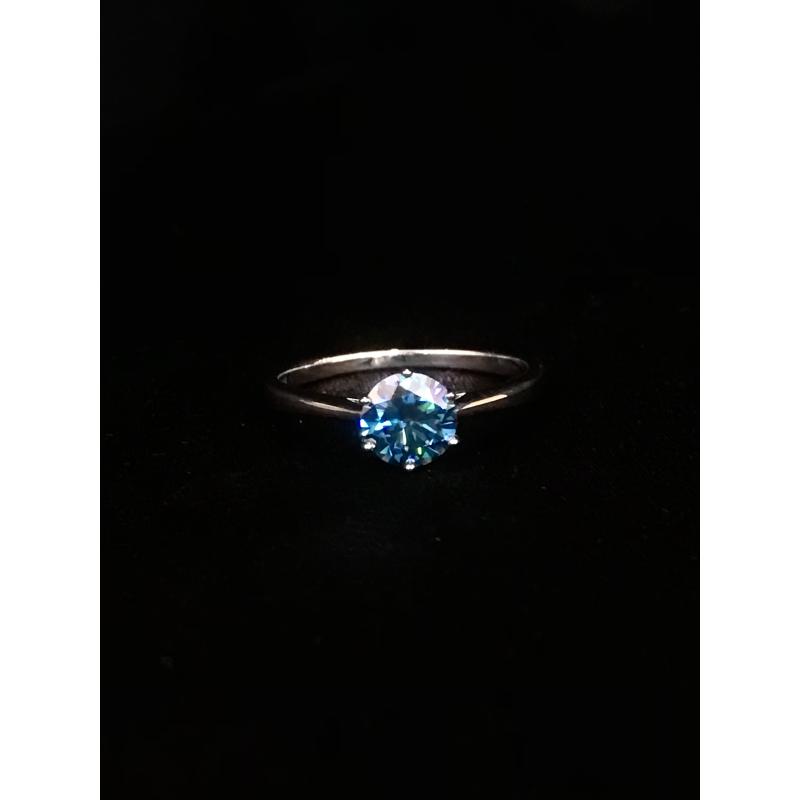非金属戒指 财悦源戒指 南非蓝色六爪豪镶戒指2ct   N49