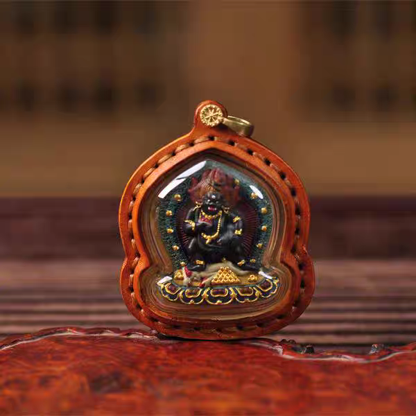 皮壳黑老爷，矿物颜料手工擦擦带绳礼盒