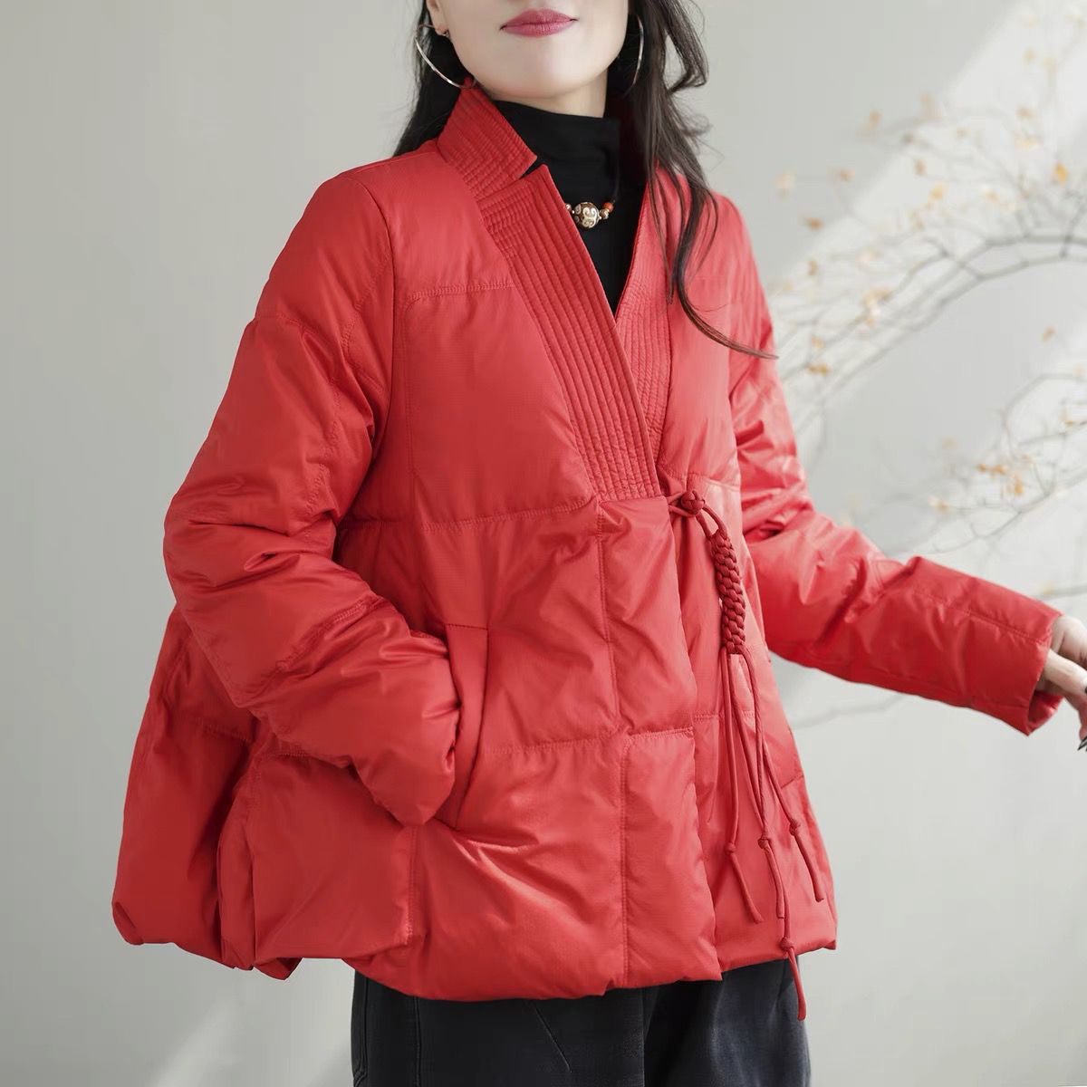 新款羽绒服2023冬季中国风90白鸭绒宽松复古休闲时尚短款外套女潮