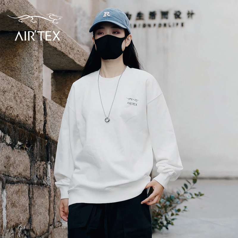 AIR TEX/亚特龙山系百搭保暖卫衣针织宽松圆领长袖上衣套头秋冬