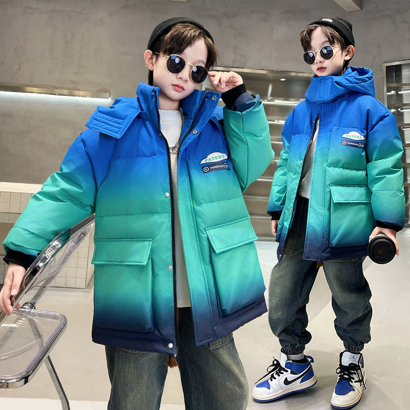 新品巴拉巴拉男童冬装羽绒服2023新款中大童帅气加厚冬季白鸭绒保