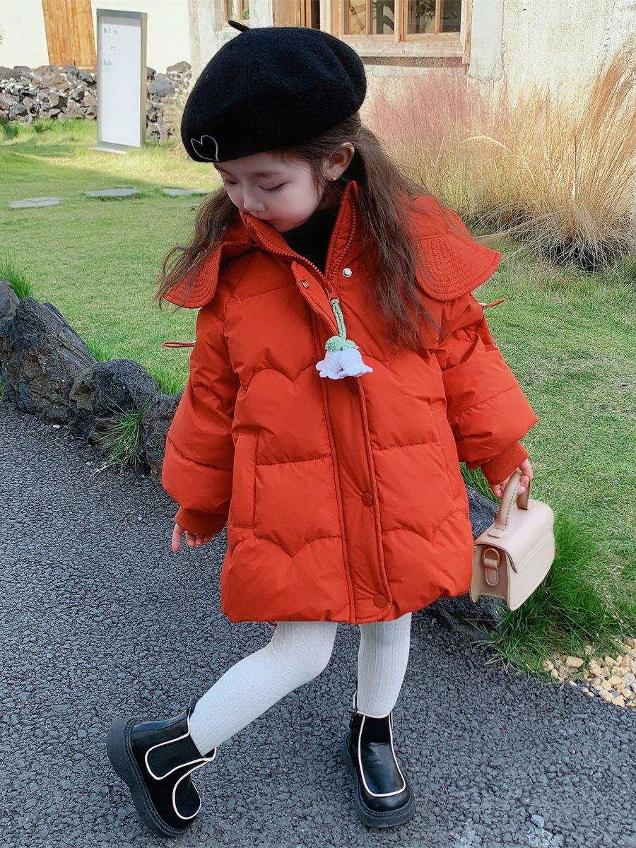 新品巴拉巴拉女童新款羽绒服加厚保暖衣宝宝冬装过年洋气中长款外