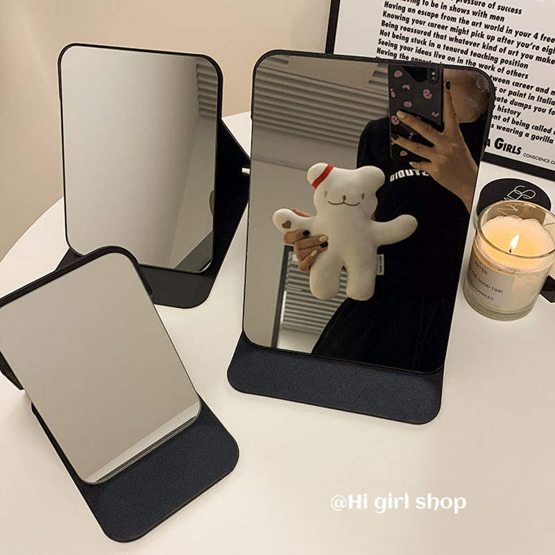 ins小镜子化妆镜女折叠台式便携随身携带学生宿舍桌面梳妆镜大号