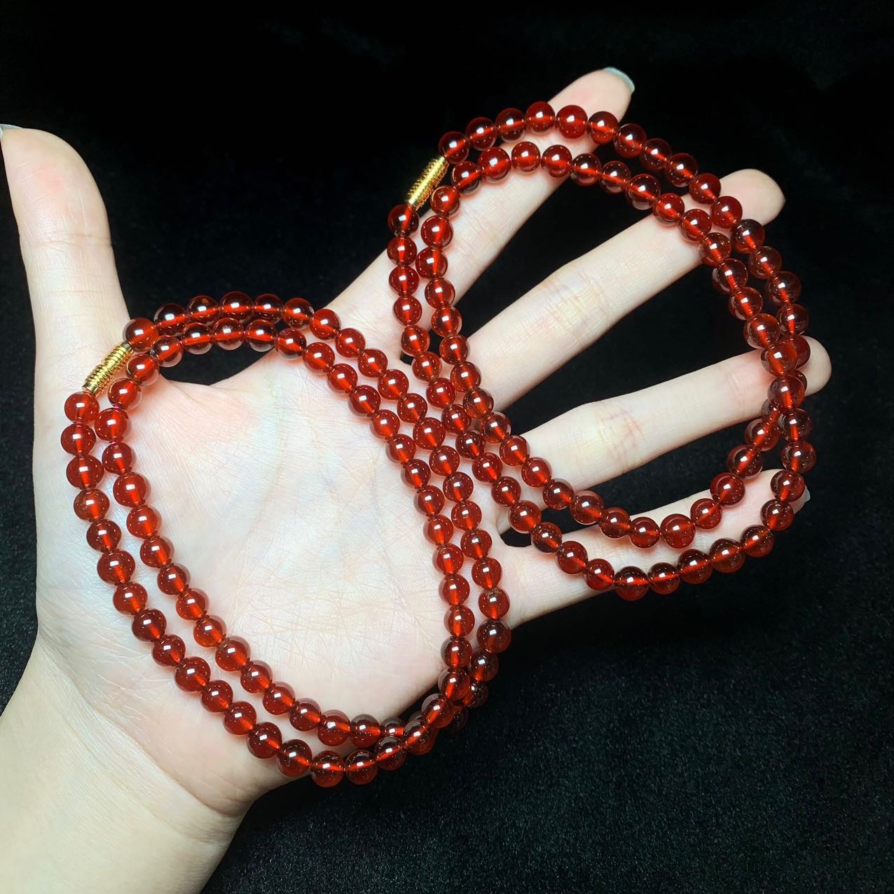 【云上好物】12 DS60094-橙红石榴石项链-多样性发一件-5.5mm（JG）