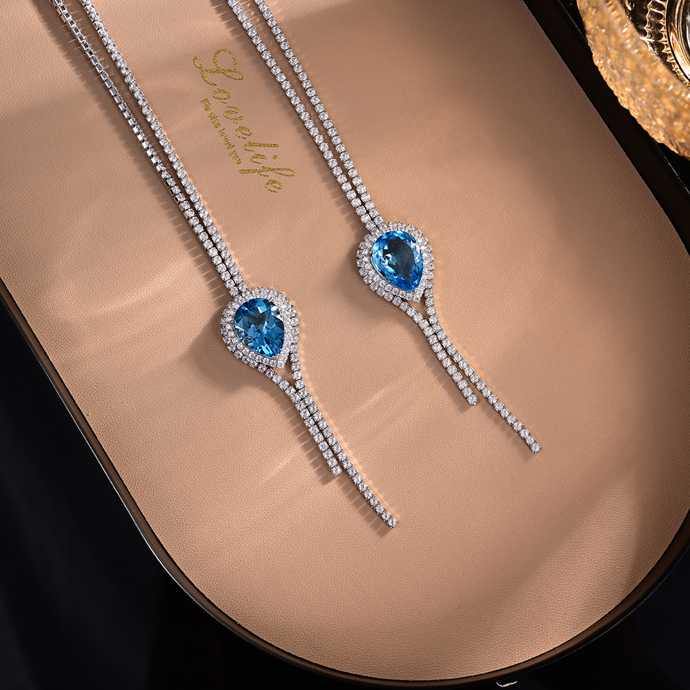 S925银托帕石项链14.5*9.5mm+多样性发一件-DS85157-21（JG）