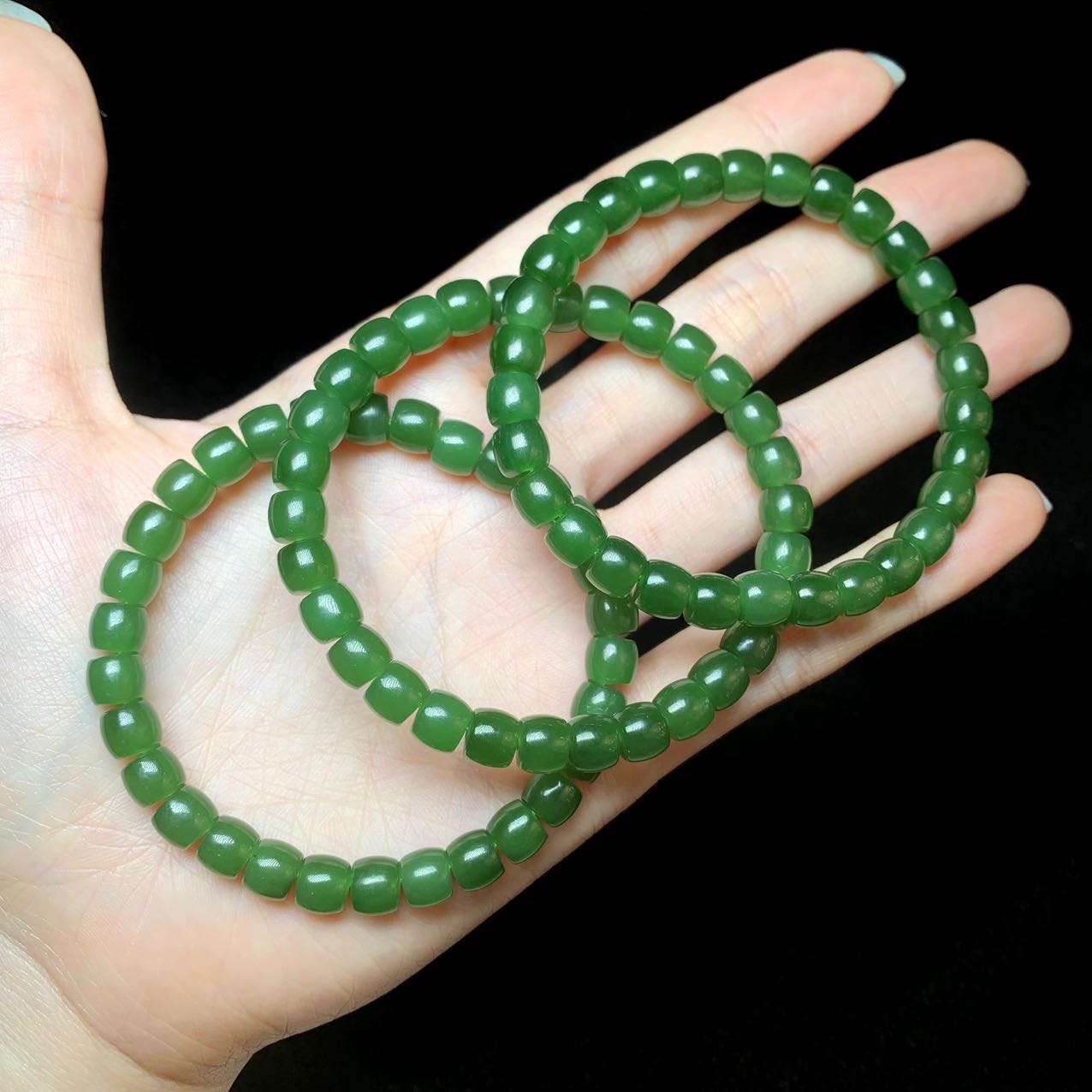 【云上好物】12 DS34321-和田玉手串-6.5x5.5mm-多样性发一件（JG）