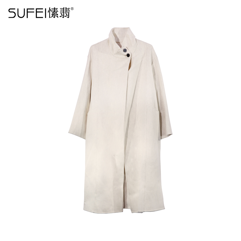 SUFEI/愫翡S45DY1512A 冬季新品时尚休闲宽松中长款大衣   1512
