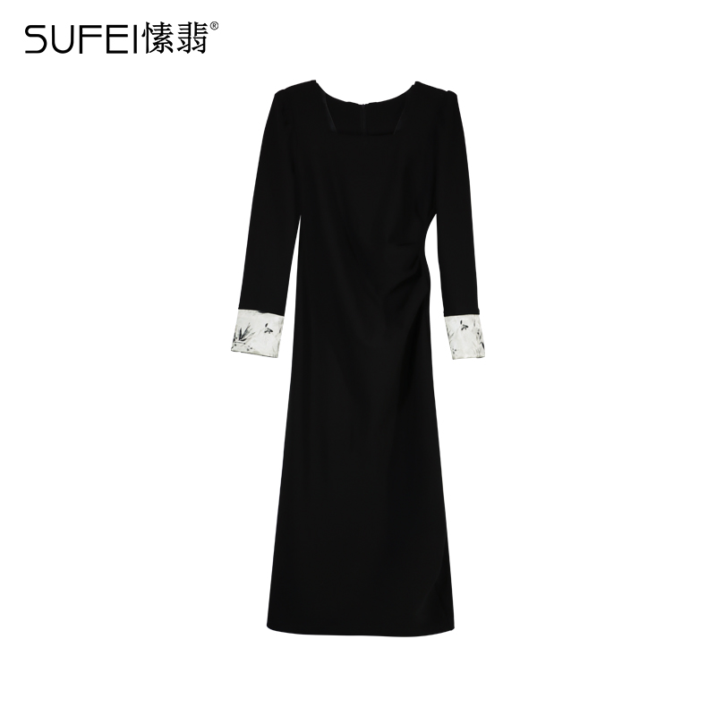 SUFEI/愫翡S43QZ1052A  秋季新款简约纯色连衣裙  1052