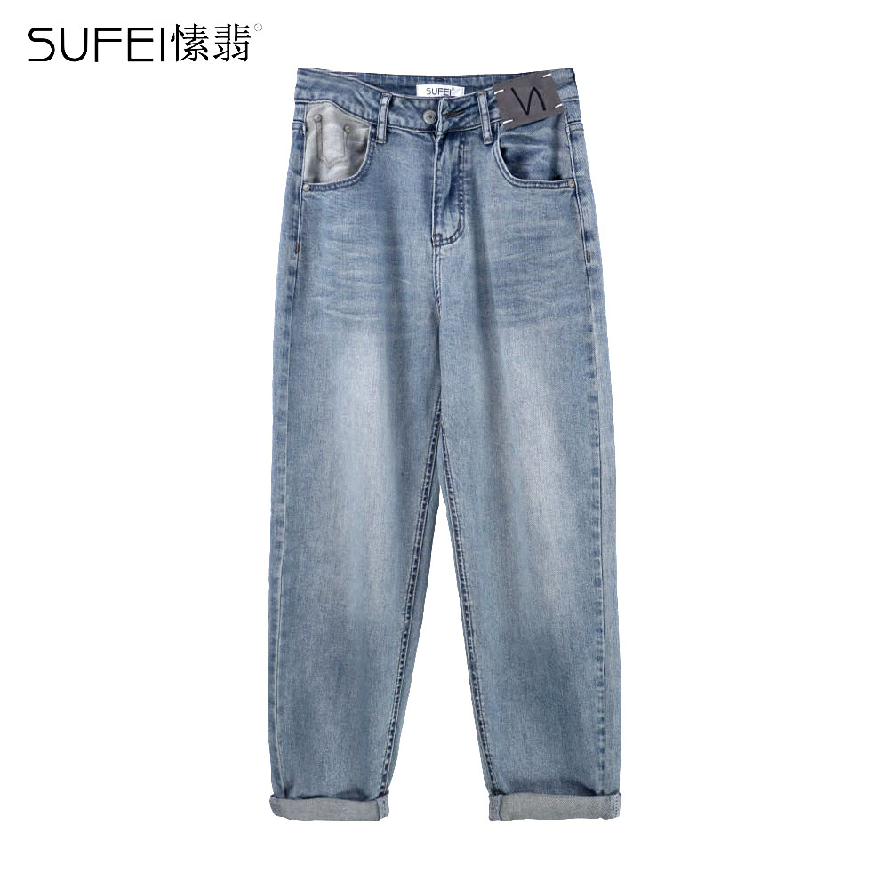 SUFEI/愫翡S31NK0172A 春季新品浅色哈伦牛仔裤 0172