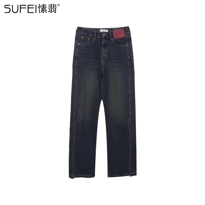SUFEI/愫翡S33NK1143A 秋季百搭复古牛仔裤 1143