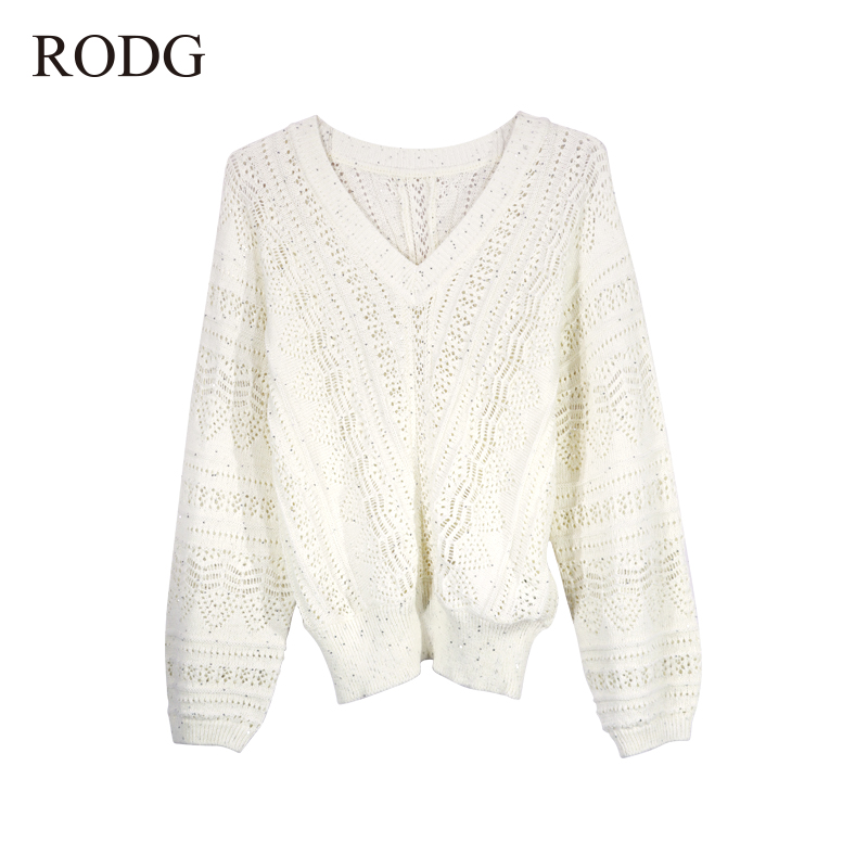 RODGR43ZZ1160A  秋季新款条纹蕾丝镂空秋冬针织衫  1160
