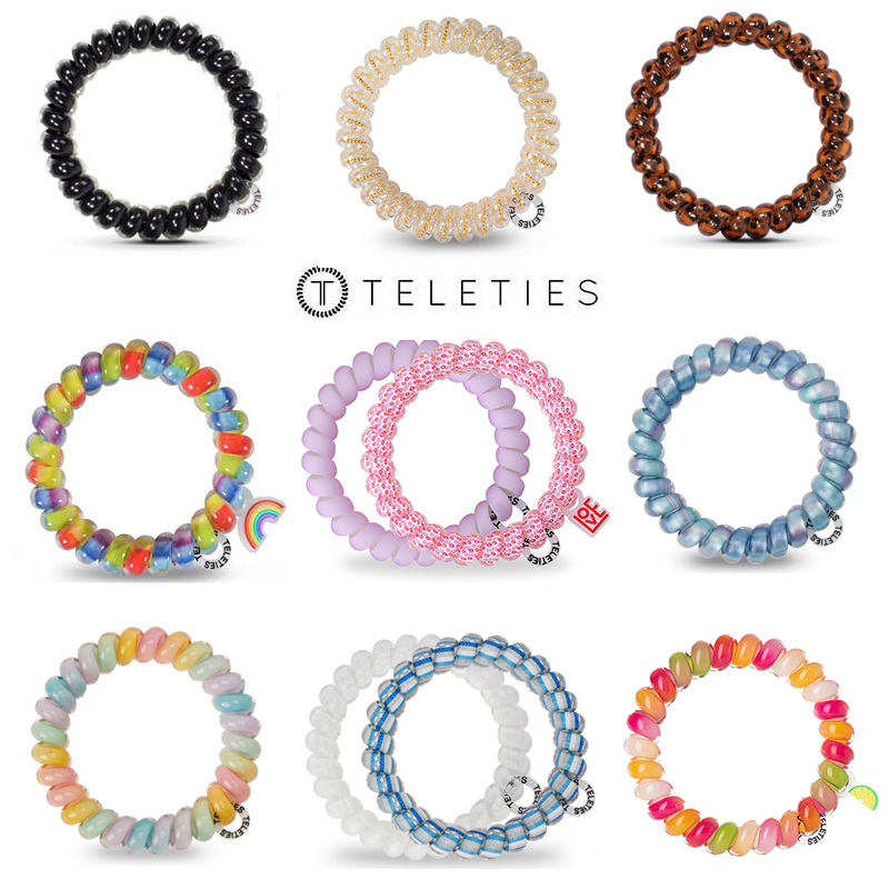 美国TELETIES电话线发圈高弹力无痕不伤发时尚马尾泰莉圈