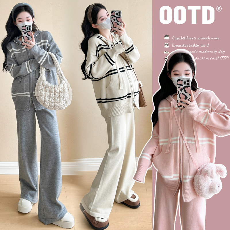 孕妇装秋冬装孕妇套装2024新款孕妈妈秋冬季高级感穿搭洋气两件套