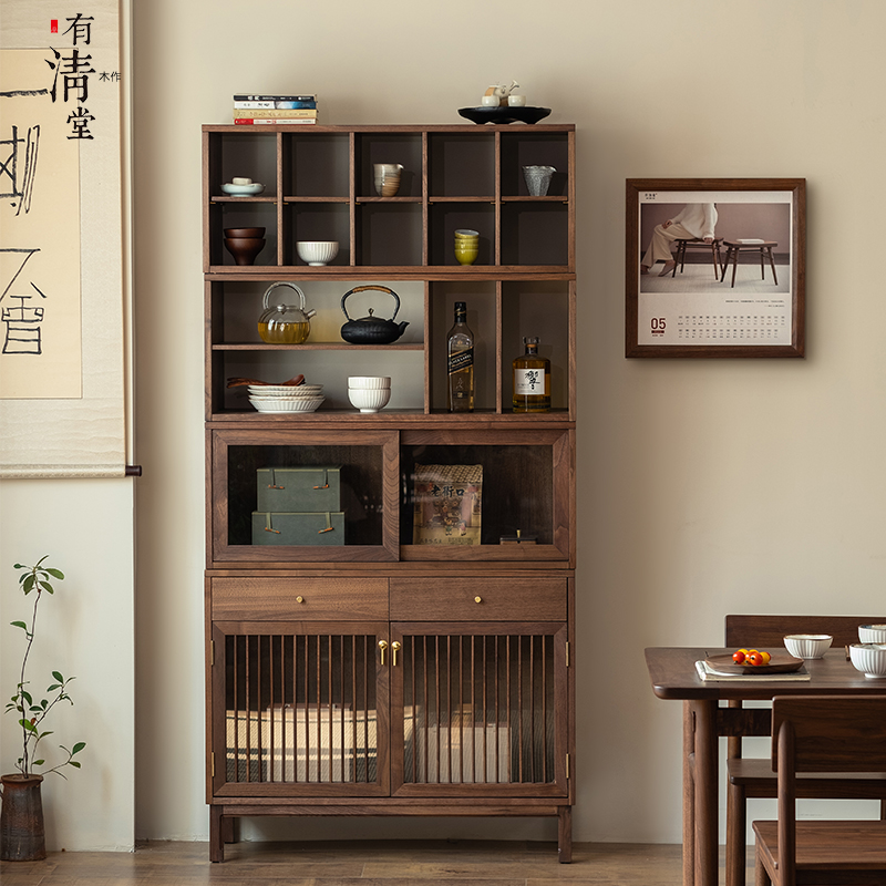 有清堂新中式博古架实木茶柜架置物架多宝阁展示架多层禅意茶架