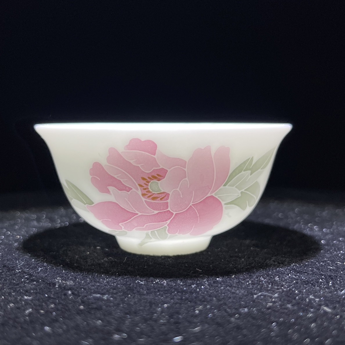 醴陵釉下五彩瓷手绘（大球泥制）牡丹杯