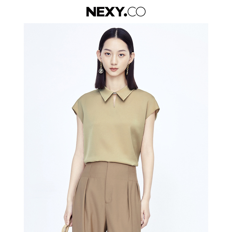 【无袖修身】NEXY.CO/奈蔻上衣|POLO领|简约大方|职业女性XD02298C4