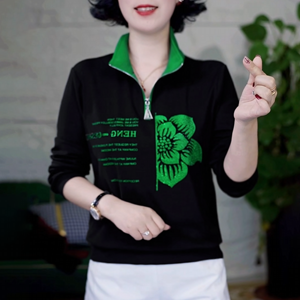 2025早秋新款时尚洋气立领卫衣女显瘦百搭女士休闲宽松洋气上衣