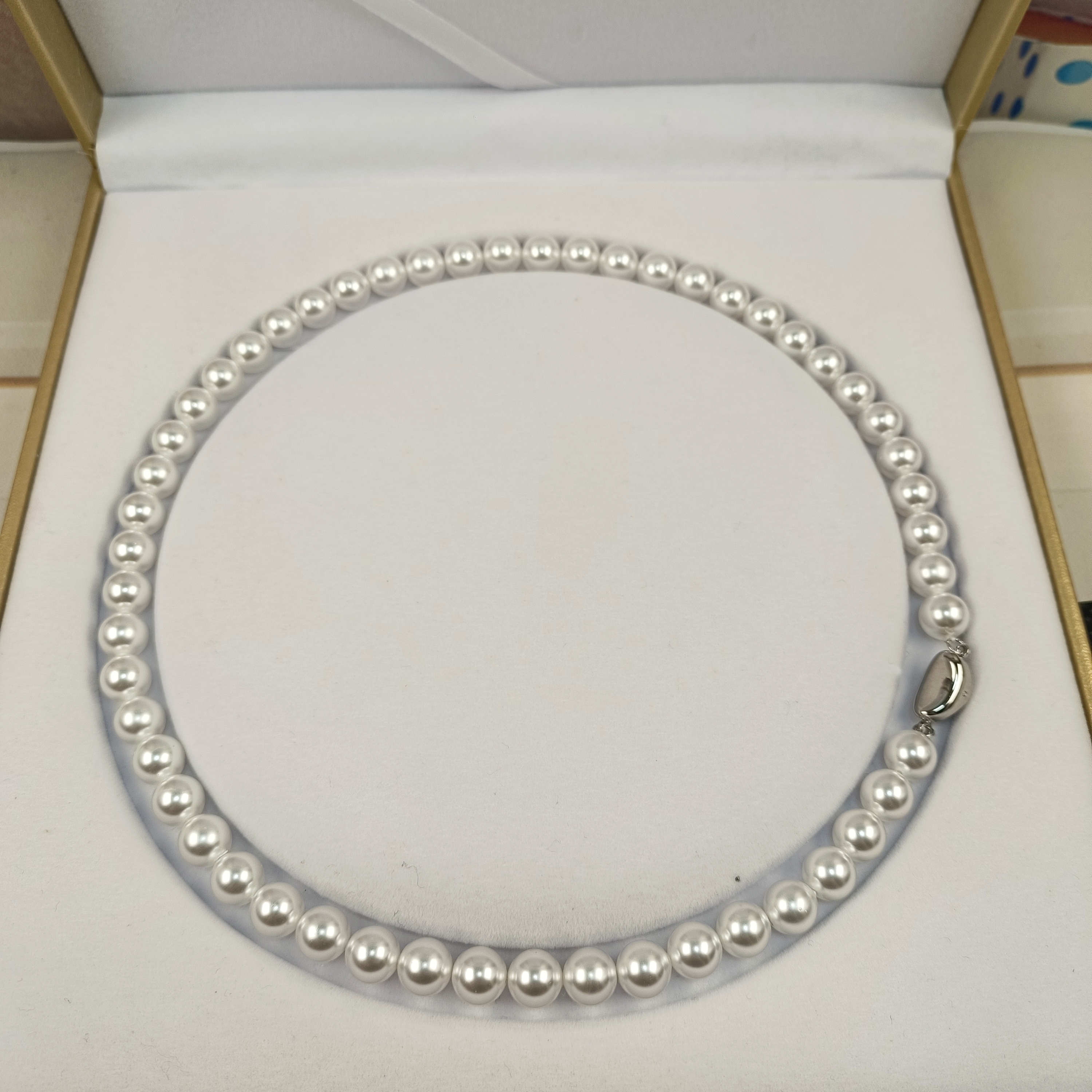 合金项链 冷澳白8mm项链元宝扣 气质白色百搭