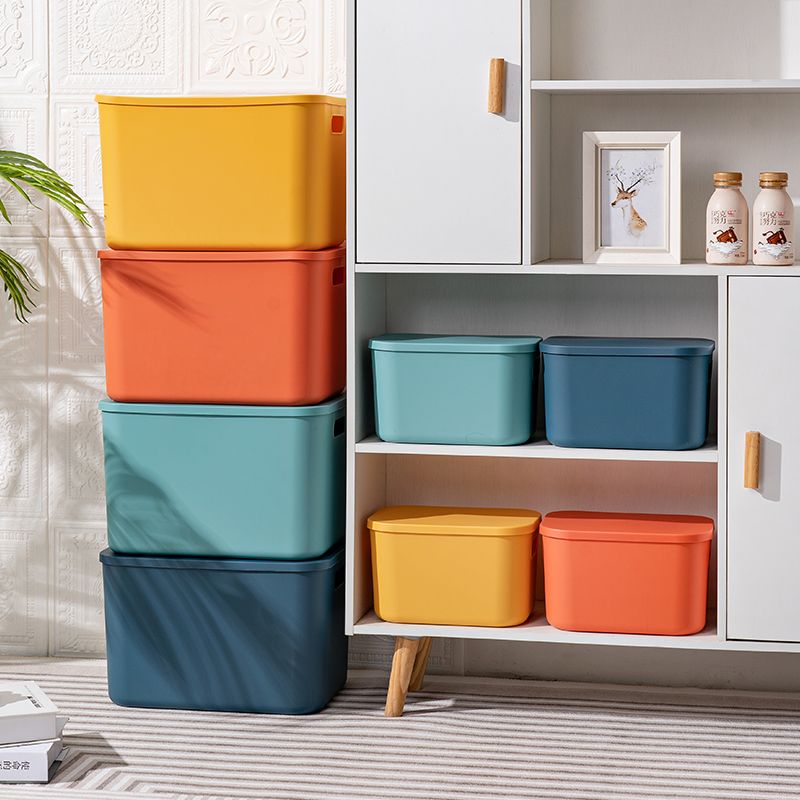 A日式家用桌面收纳办公宿舍整理筐衣柜防尘收纳盒化妆品零食塑料