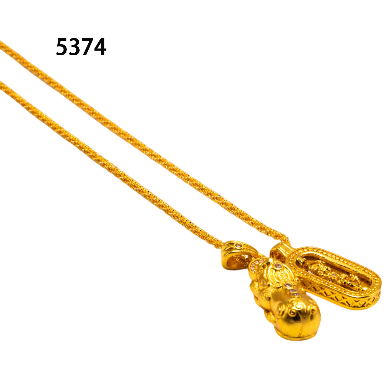 铜合金项链 古法金貔貅手工轻奢设计师项链~5374