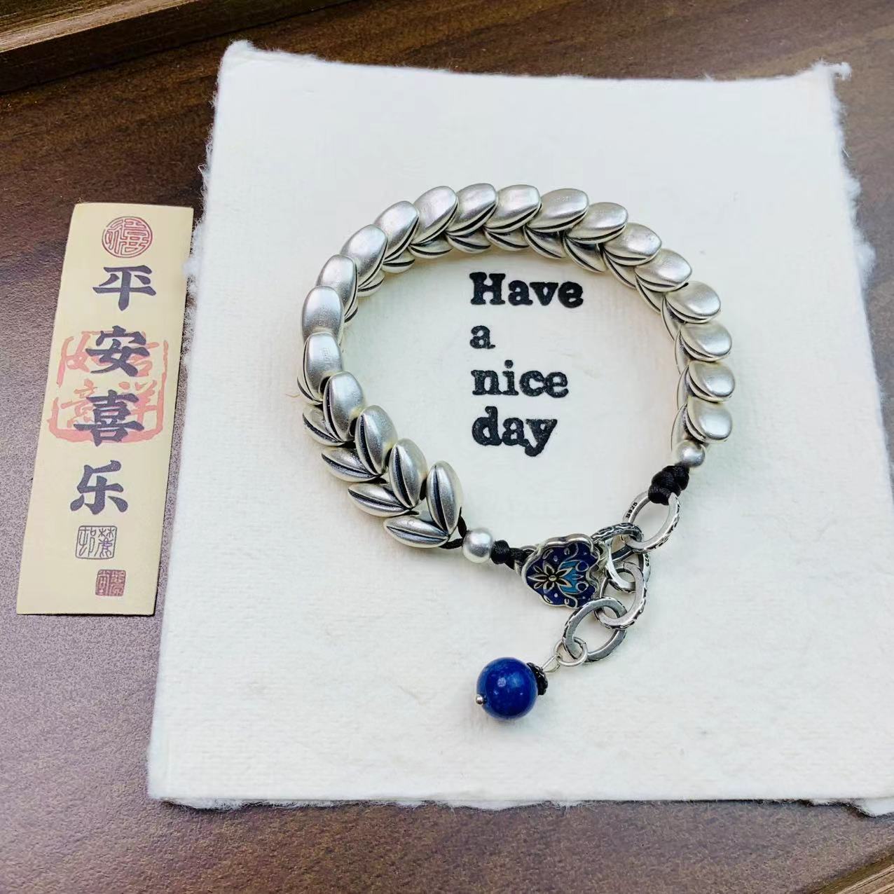 925银手链 【匠心银饰】麦穗复古手链生日告白送女友老婆礼物